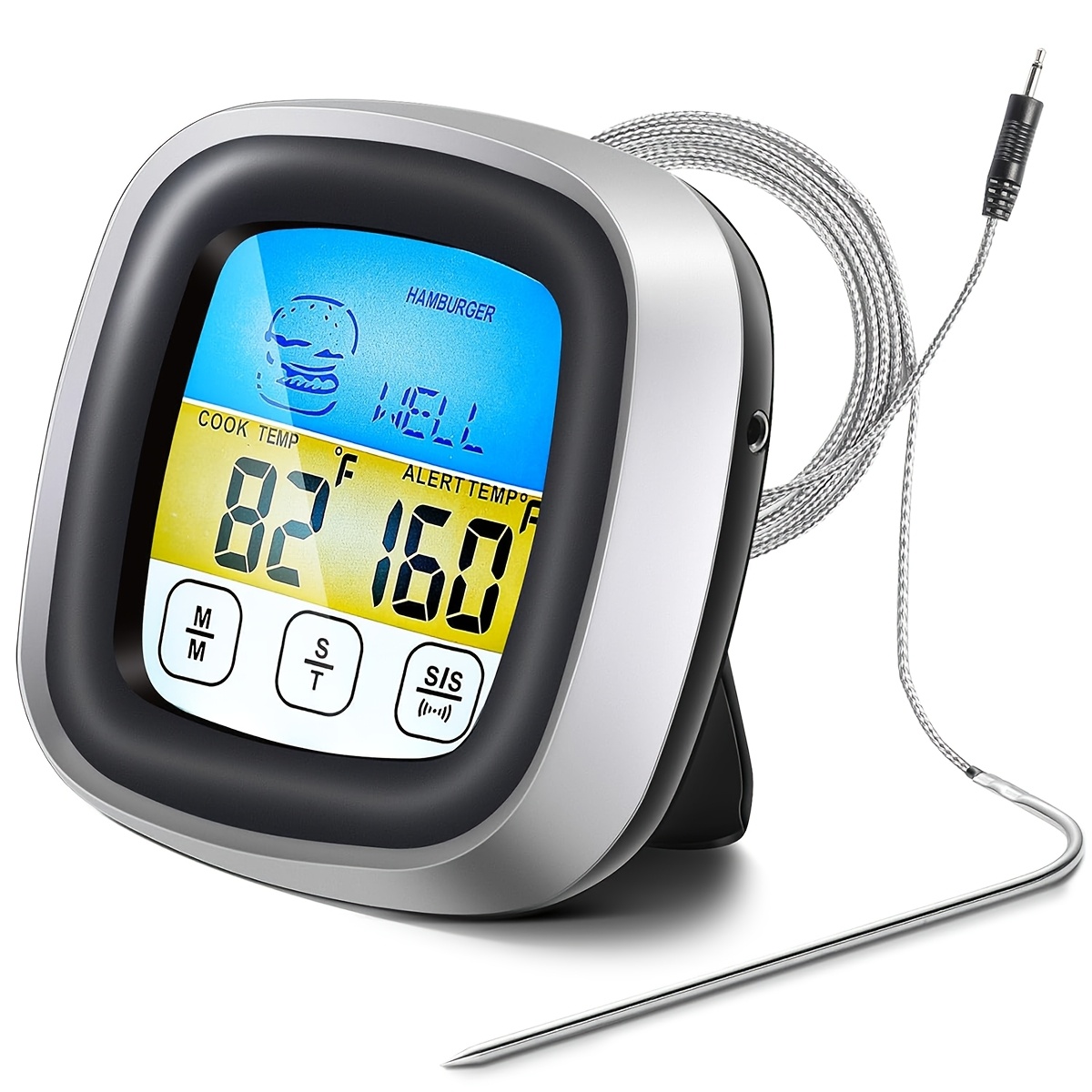Digital Thermometer Probe - Digital Meat Thermometer BBQ Timer Cooking